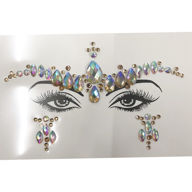 JMT-000522 Acrylic Diamond Eyebrow Stick for Party Face Decoration, 165mm x 125mm