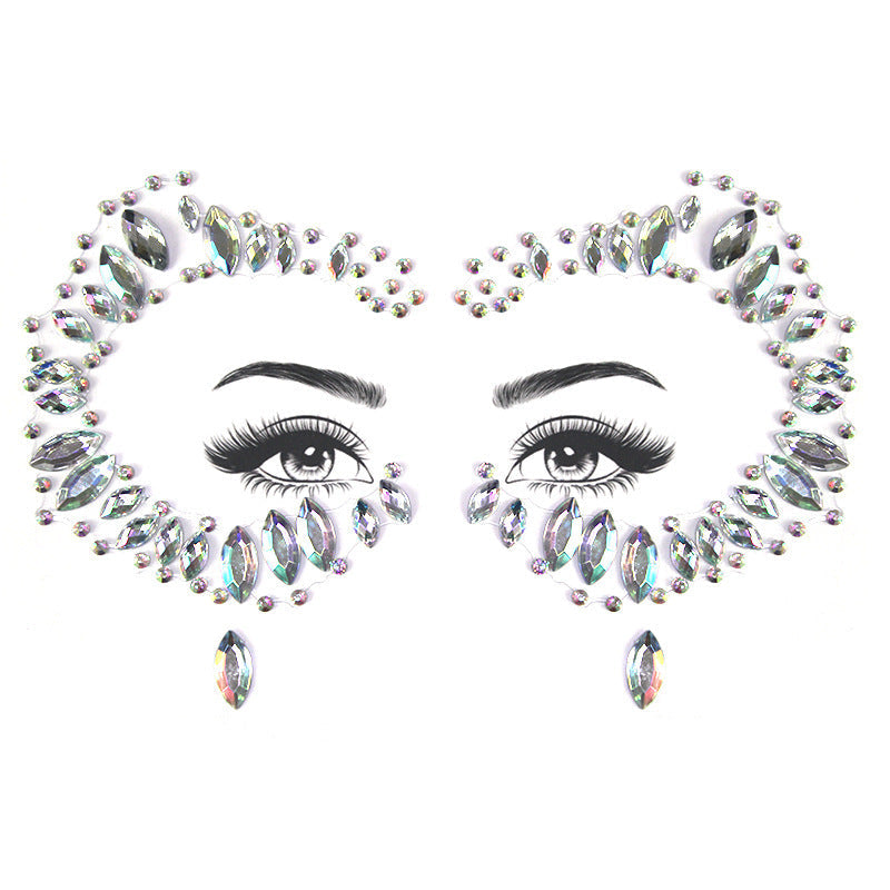 JMT-000522 Acrylic Diamond Eyebrow Stick for Party Face Decoration, 165mm x 125mm