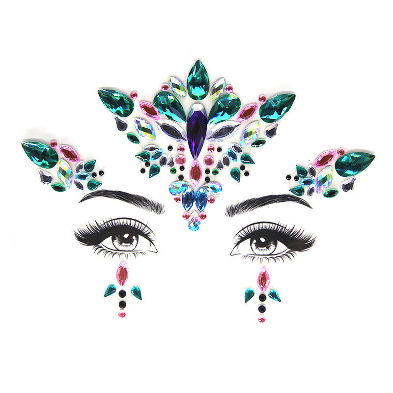 JMT-000522 Acrylic Diamond Eyebrow Stick for Party Face Decoration, 165mm x 125mm
