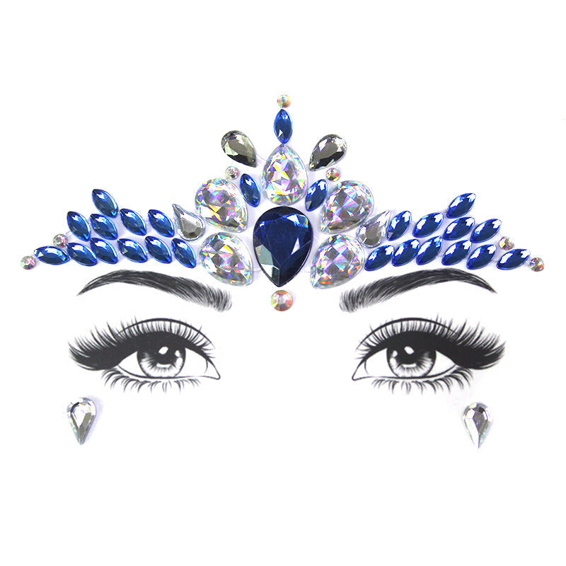 JMT-000522 Acrylic Diamond Eyebrow Stick for Party Face Decoration, 165mm x 125mm