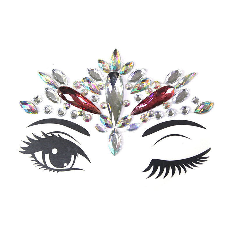 JMT-000522 Acrylic Diamond Eyebrow Stick for Party Face Decoration, 165mm x 125mm