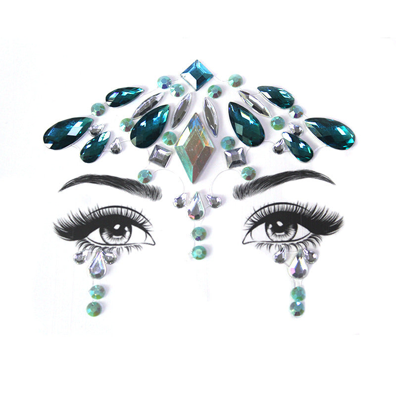 JMT-000522 Acrylic Diamond Eyebrow Stick for Party Face Decoration, 165mm x 125mm