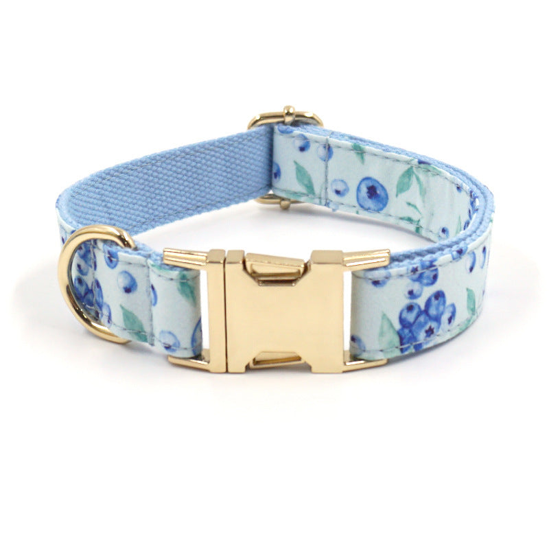 JMT-000586 Blueberry Print Pet Harness and Leash Set - Comfortable Polyester Design for Small to Extra Large Pets