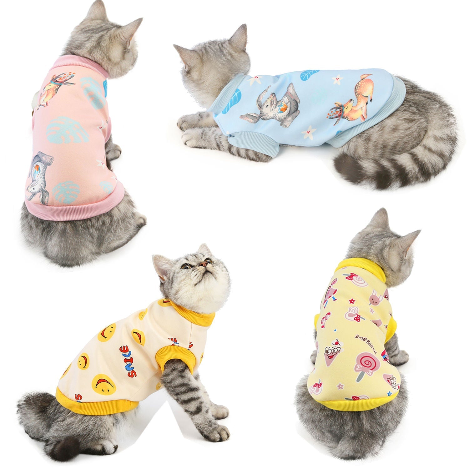 JMT-000714 Cozy Pet Clothes for Autumn and Winter - Stylish Dinosaur and Deer Designs in Various Colors