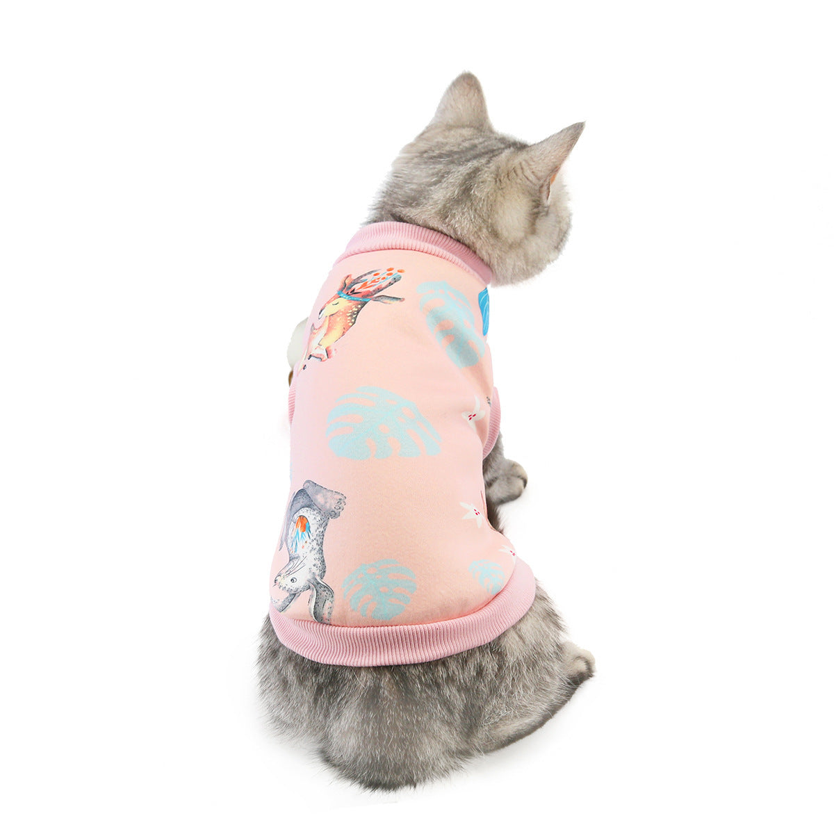 JMT-000714 Cozy Pet Clothes for Autumn and Winter - Stylish Dinosaur and Deer Designs in Various Colors