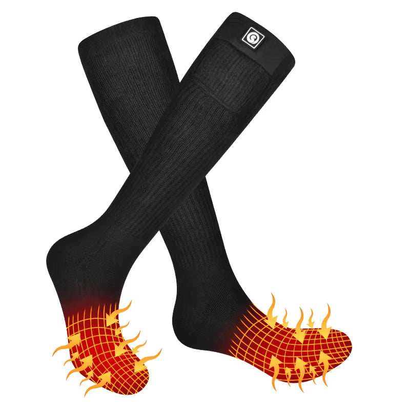 JMT-000970 Men's Electric Heating Socks with Far Infrared Fiber and Anti-Slip Design, Cotton-Spandex Blend