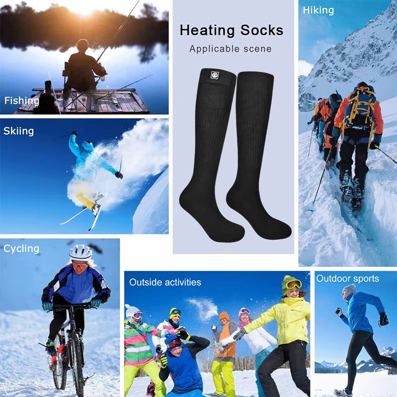 JMT-000970 Men's Electric Heating Socks with Far Infrared Fiber and Anti-Slip Design, Cotton-Spandex Blend
