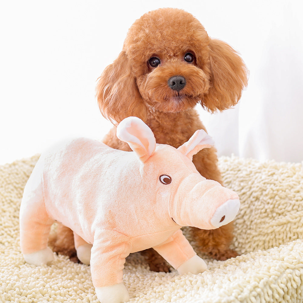 JMT-001226 Soft Plush Pig Toy for Dogs – Bite-Resistant Molar Chew Toy, 37x23CM