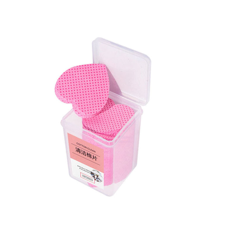 JMT-001546 Heart-Shaped Cotton Wipe Sheets for Gentle Nail Polish Removal - 200 Pieces per Box