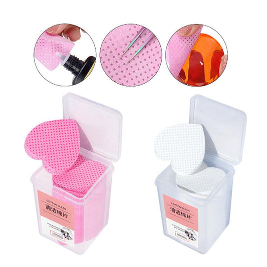 JMT-001546 Heart-Shaped Cotton Wipe Sheets for Gentle Nail Polish Removal - 200 Pieces per Box
