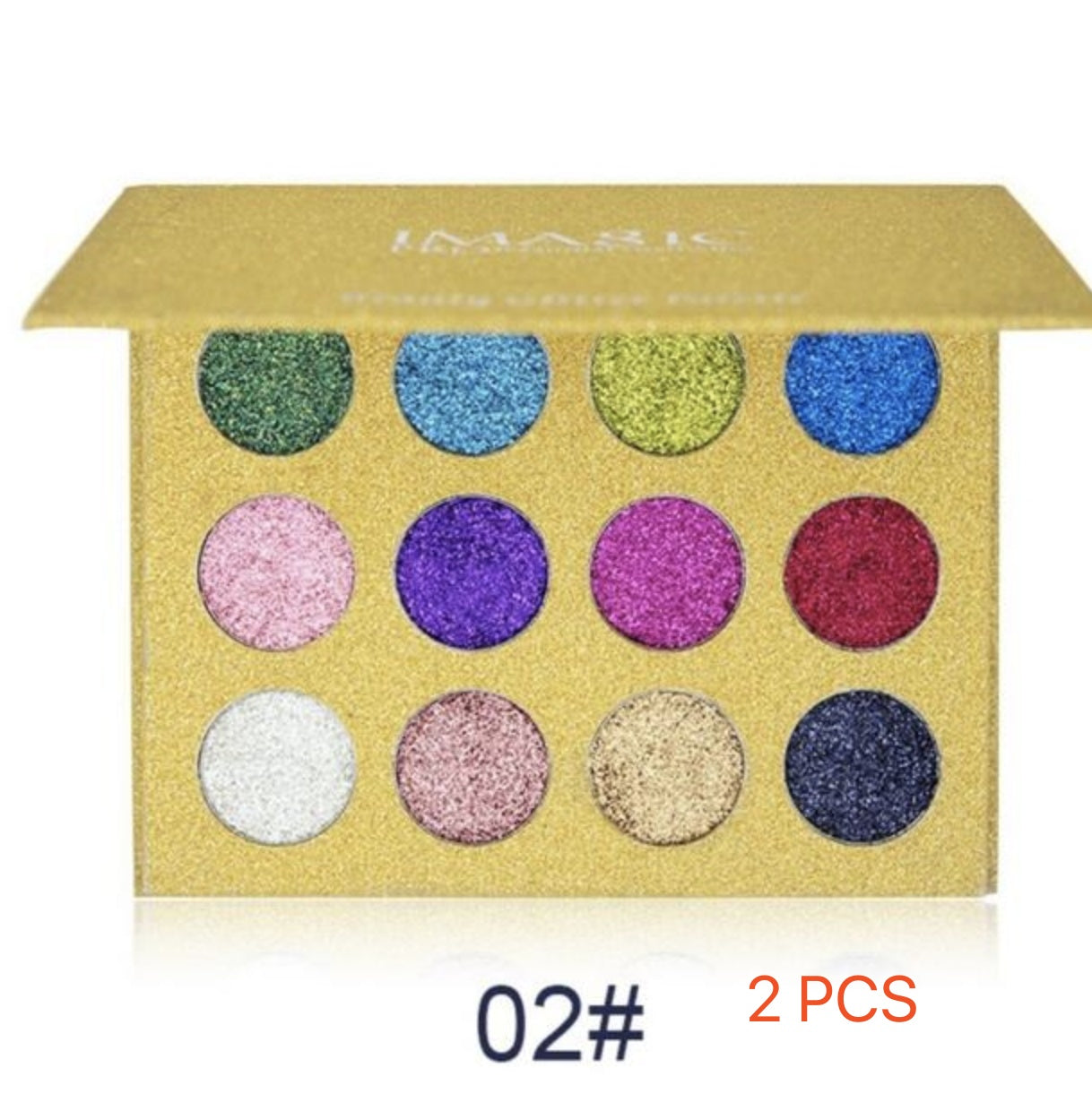 JMT-001674 12 Colors Rainbow Pearl Glitter Eyeshadow Palette - Bright and Shimmering Makeup Collection