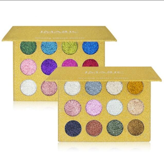 JMT-001674 12 Colors Rainbow Pearl Glitter Eyeshadow Palette - Bright and Shimmering Makeup Collection