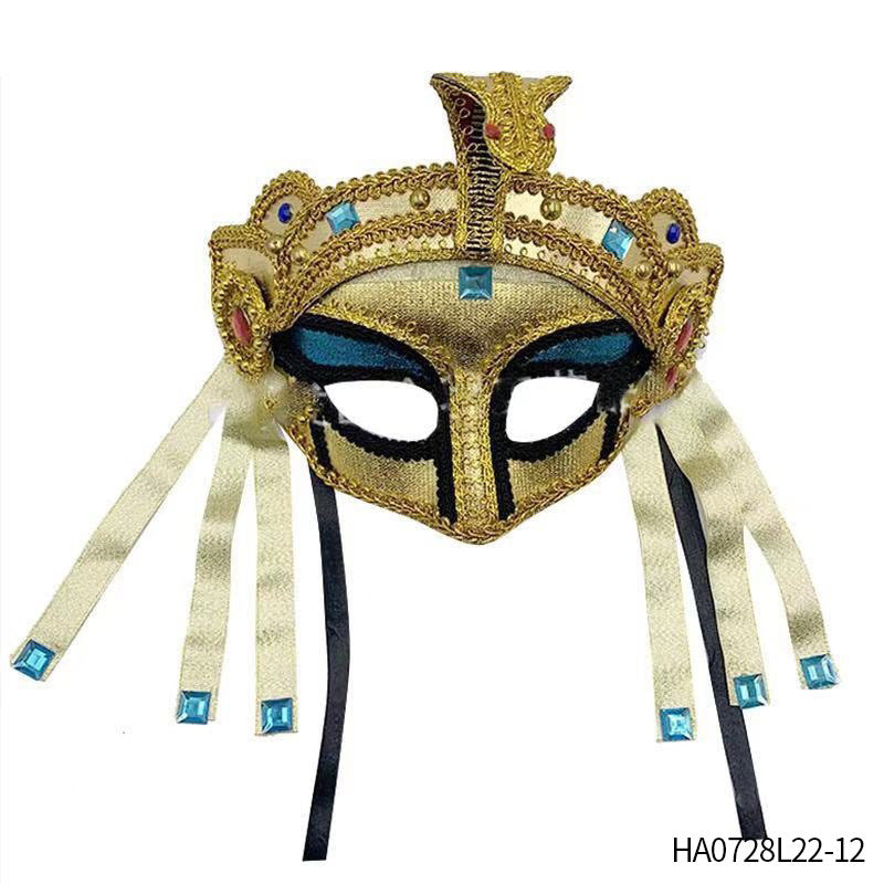 JMT-001930 Pharaoh-Inspired Sequined Headband with Snake Design - Free Size Metal Hair Accessory