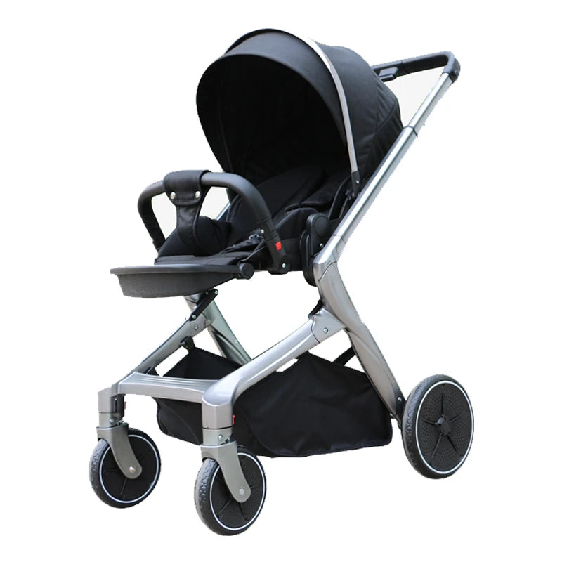 JMT-002250 3-in-1 Reversible Linen Baby Stroller with Basket for Ages 0-3 Years