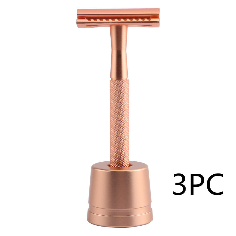 JMT-002634 Stainless Steel Manual Shaver with Copper Handle and Safe Closed Cutter Head Design