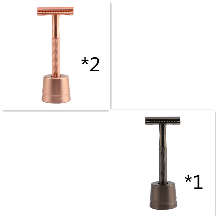 JMT-002634 Stainless Steel Manual Shaver with Copper Handle and Safe Closed Cutter Head Design