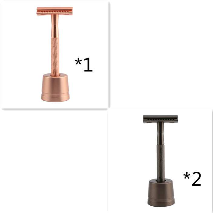 JMT-002634 Stainless Steel Manual Shaver with Copper Handle and Safe Closed Cutter Head Design