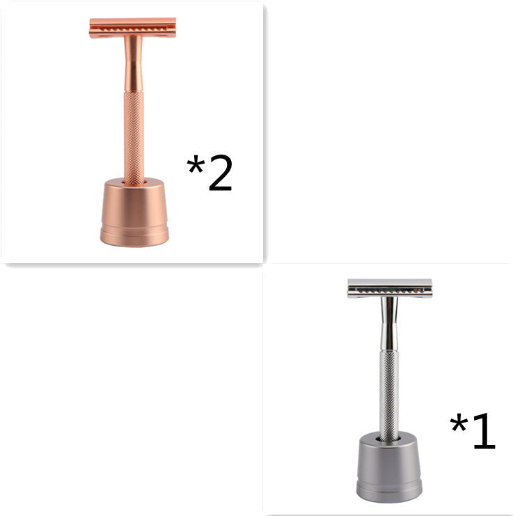 JMT-002634 Stainless Steel Manual Shaver with Copper Handle and Safe Closed Cutter Head Design