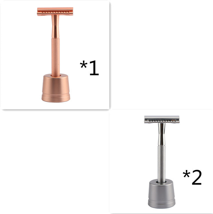 JMT-002634 Stainless Steel Manual Shaver with Copper Handle and Safe Closed Cutter Head Design
