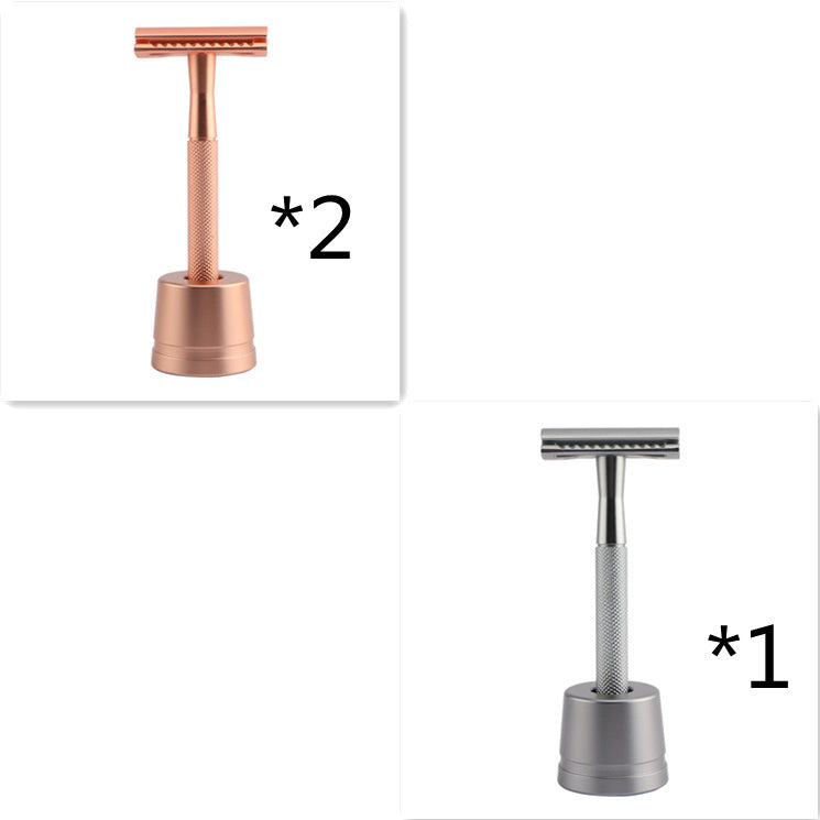 JMT-002634 Stainless Steel Manual Shaver with Copper Handle and Safe Closed Cutter Head Design