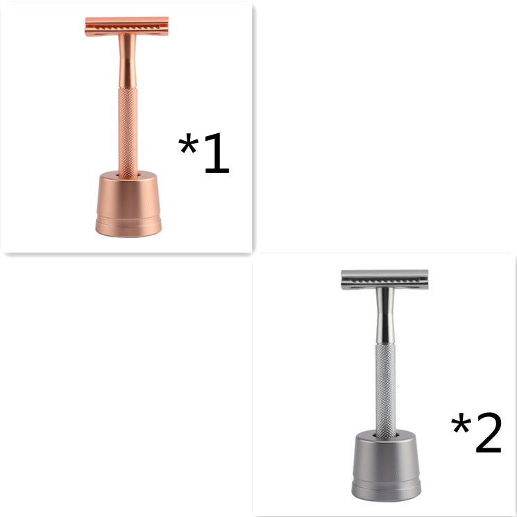 JMT-002634 Stainless Steel Manual Shaver with Copper Handle and Safe Closed Cutter Head Design