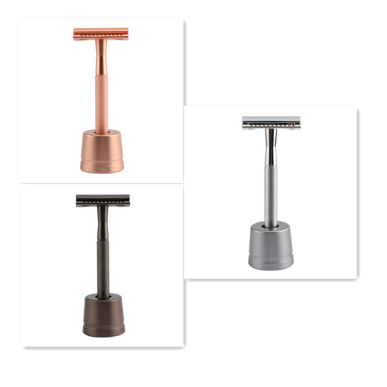 JMT-002634 Stainless Steel Manual Shaver with Copper Handle and Safe Closed Cutter Head Design