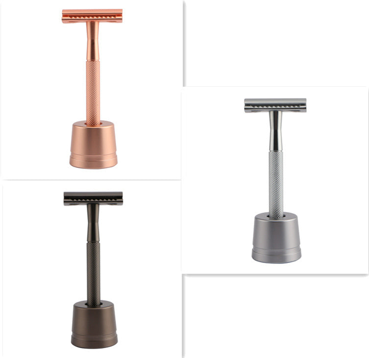 JMT-002634 Stainless Steel Manual Shaver with Copper Handle and Safe Closed Cutter Head Design