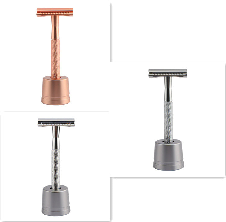 JMT-002634 Stainless Steel Manual Shaver with Copper Handle and Safe Closed Cutter Head Design
