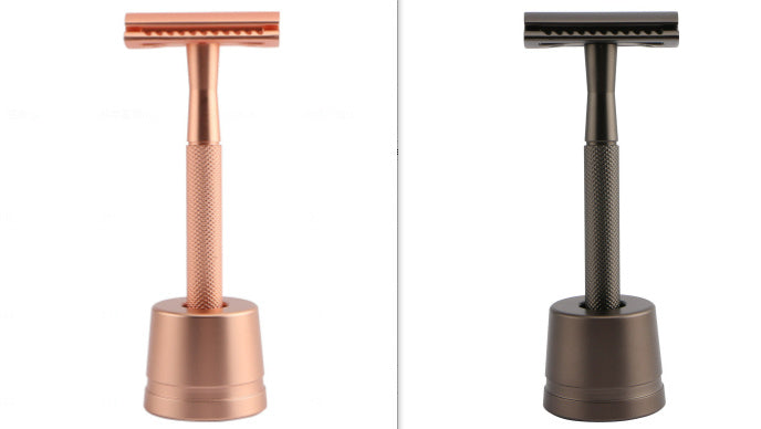 JMT-002634 Stainless Steel Manual Shaver with Copper Handle and Safe Closed Cutter Head Design