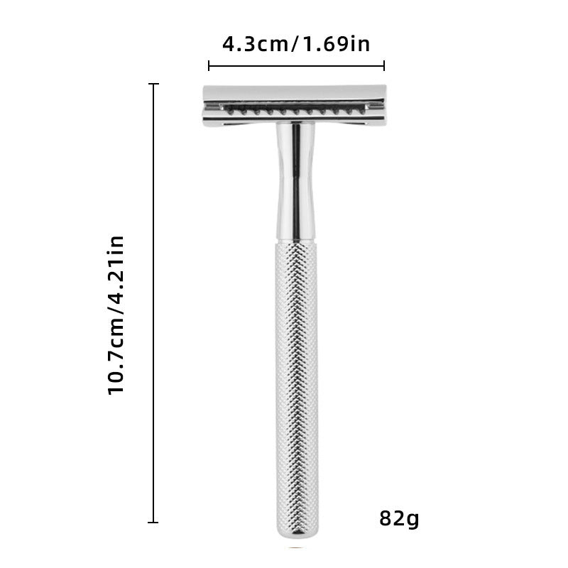 JMT-002634 Stainless Steel Manual Shaver with Copper Handle and Safe Closed Cutter Head Design