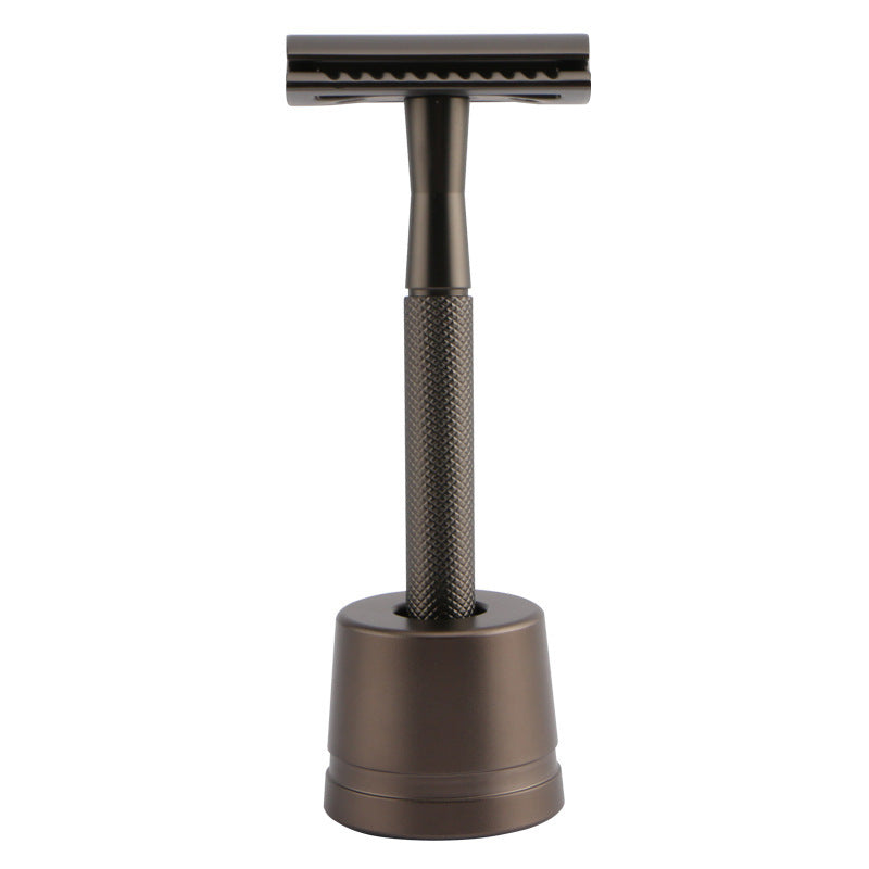 JMT-002634 Stainless Steel Manual Shaver with Copper Handle and Safe Closed Cutter Head Design