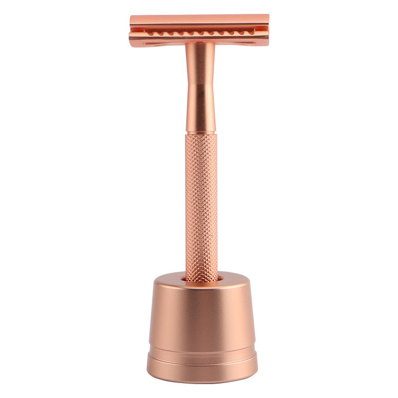 JMT-002634 Stainless Steel Manual Shaver with Copper Handle and Safe Closed Cutter Head Design
