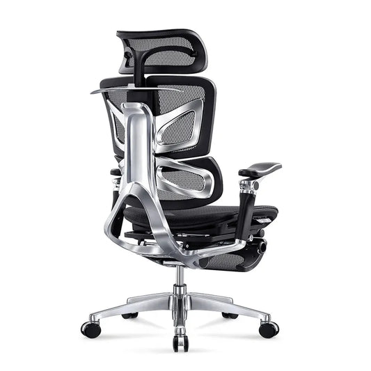 JMT-002698 Luxury Ergonomic Mesh Swivel Executive Office Chair with Footrest - Modern Design for Comfort and Support