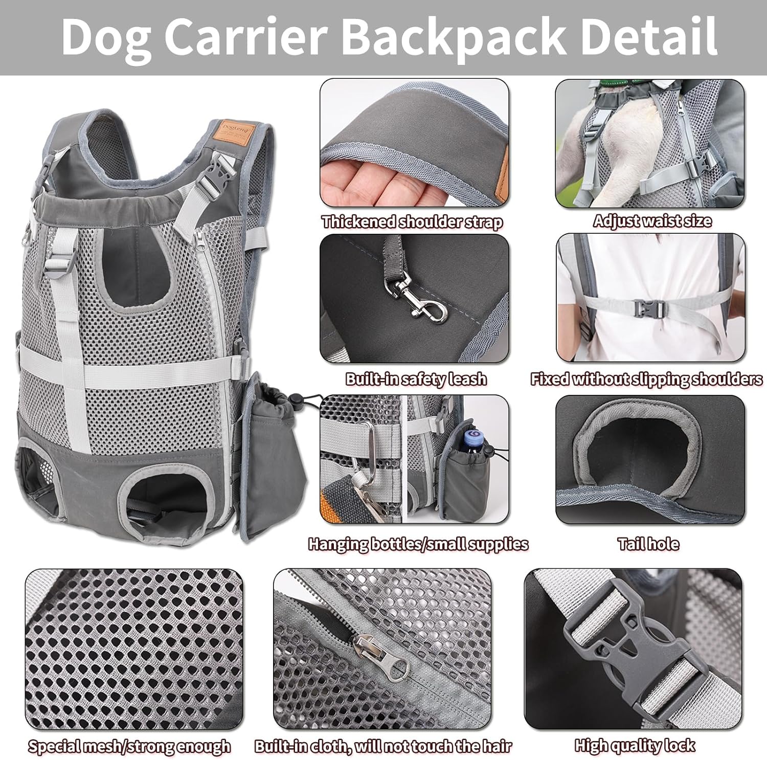 JMT-002890 Expandable Cat Backpack Carrier for Outdoor Adventures - Breathable, Large Capacity