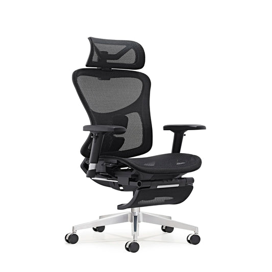 JMT-003146 Ergonomic Mesh Office Chair with 3D Armrests and Retractable Footrest