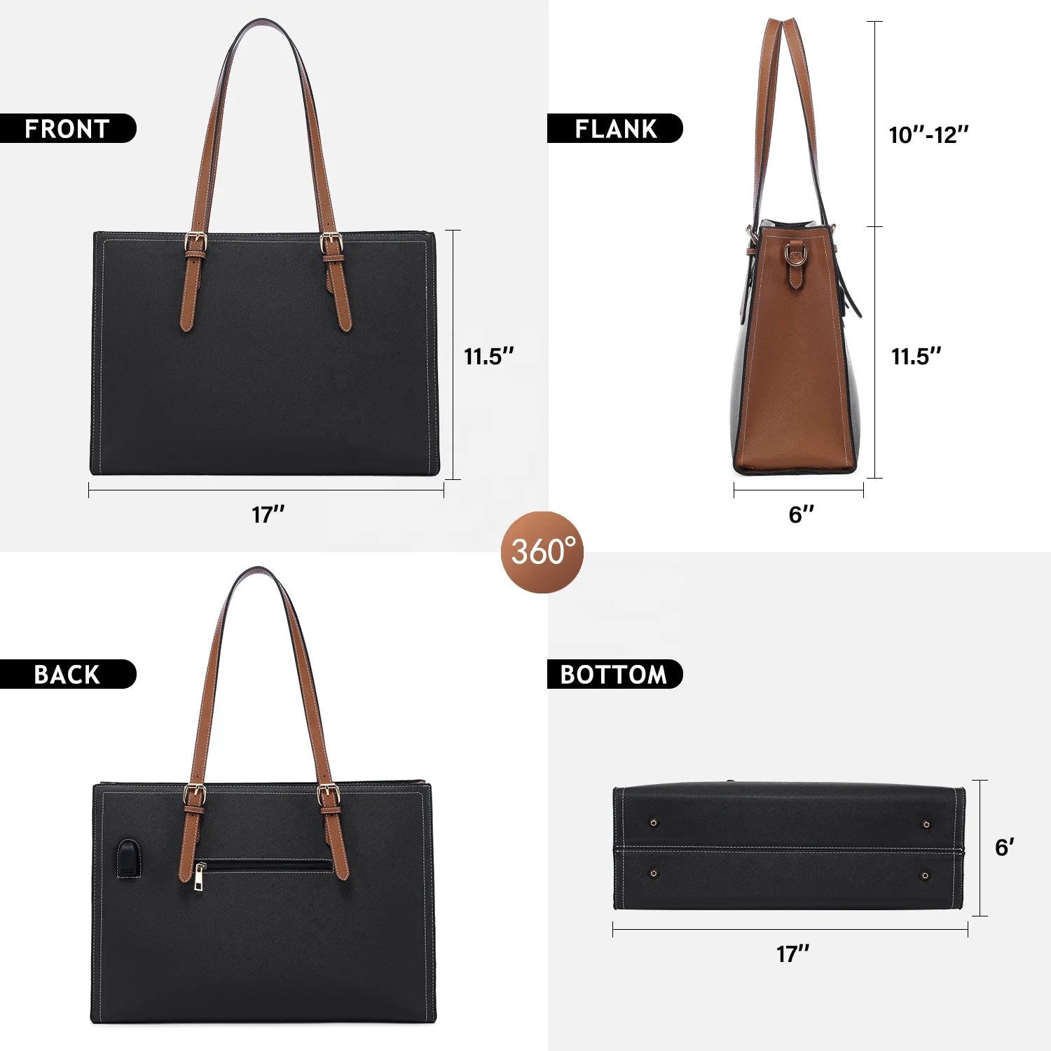 JMT-003210 2pcs Stylish Shoulder Handbags Set for Women - Versatile Tote & Laptop Bags for Travel and Office