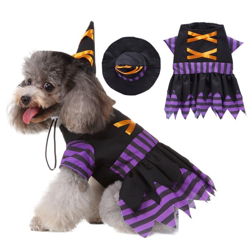 JMT-003466 Alternative Halloween Dog Skirt in Purple – Comfortable Acrylic Material, Available in Sizes S to XL