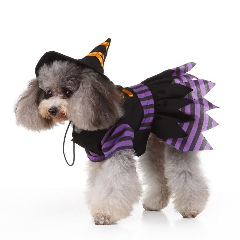 JMT-003466 Alternative Halloween Dog Skirt in Purple – Comfortable Acrylic Material, Available in Sizes S to XL