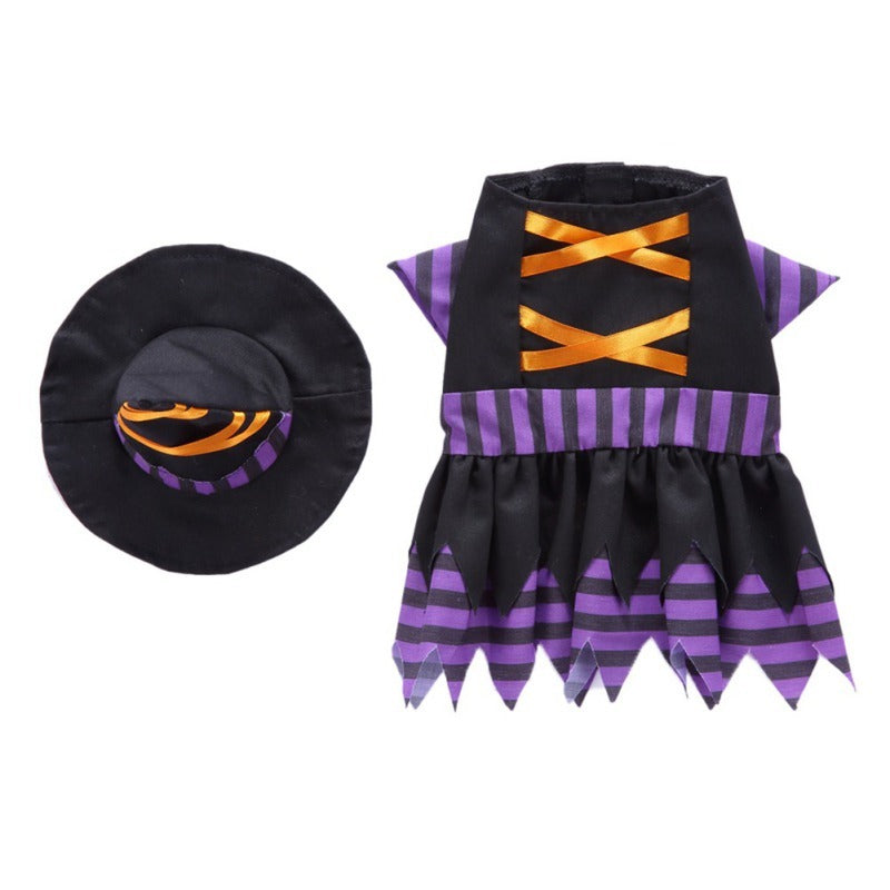 JMT-003466 Alternative Halloween Dog Skirt in Purple – Comfortable Acrylic Material, Available in Sizes S to XL