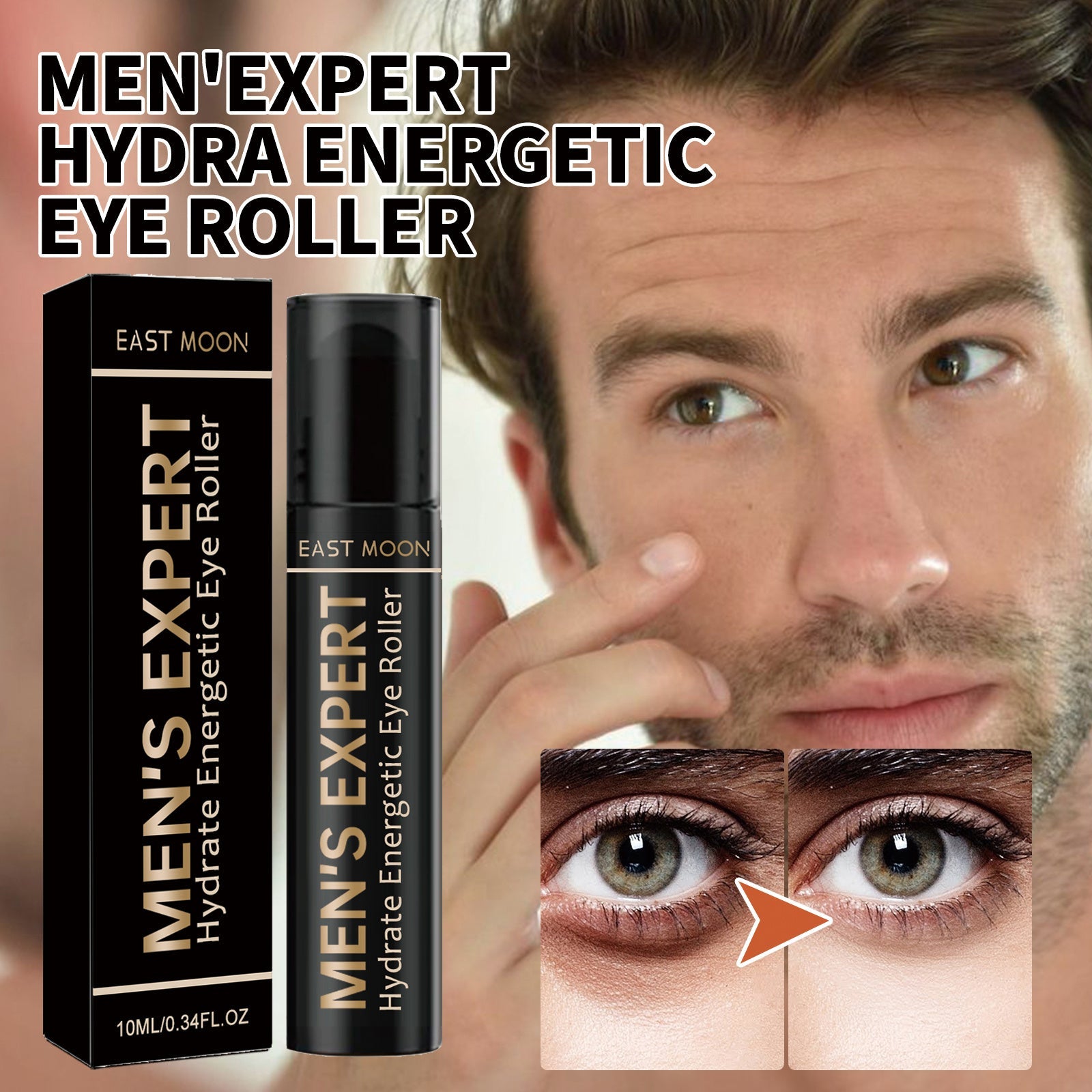 JMT-003658 Men's Energizing Eye Roller for Hydration and Firming, Reduces Dark Circles and Fine Lines