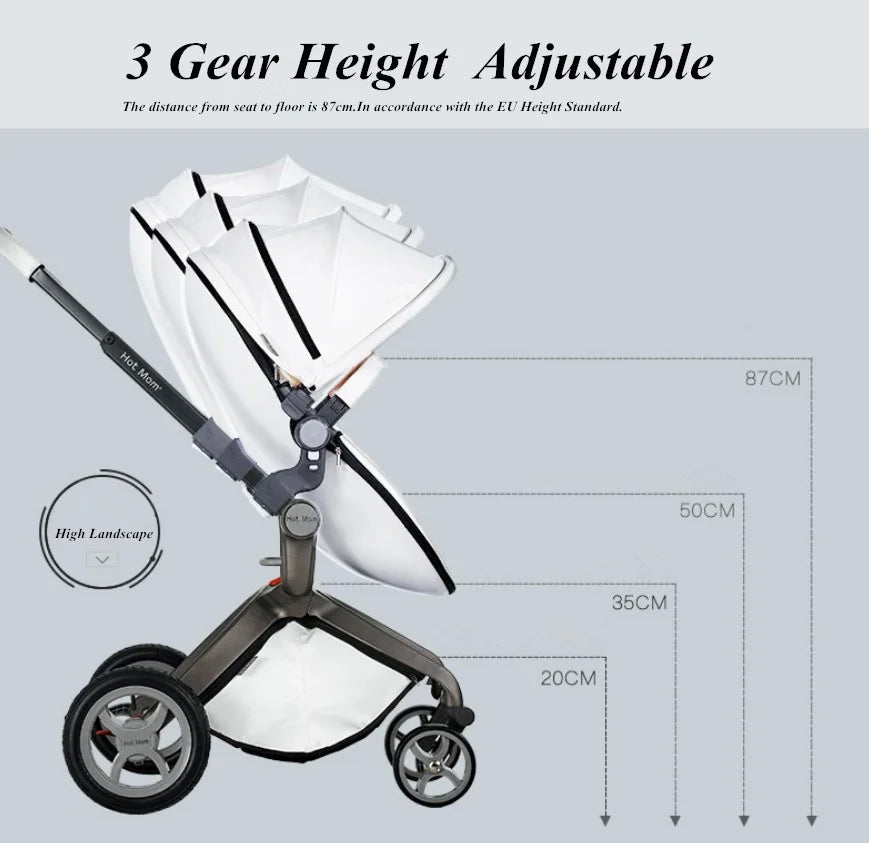 JMT-003722 3 in 1 Compact Baby Stroller with PU Zipper and Aluminium Alloy Frame - Versatile Travel System
