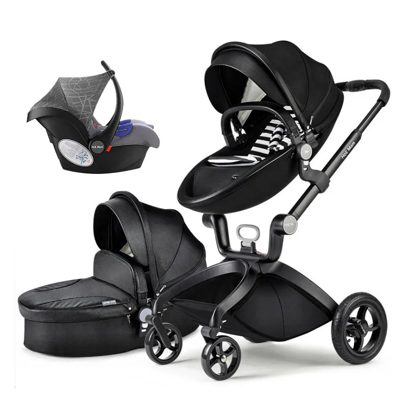 JMT-003722 3 in 1 Compact Baby Stroller with PU Zipper and Aluminium Alloy Frame - Versatile Travel System
