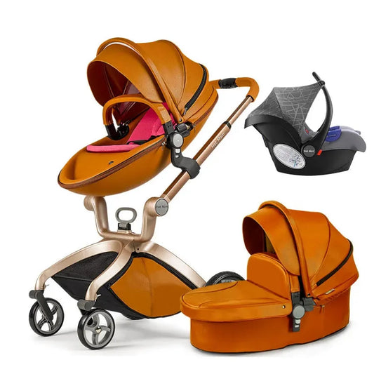 JMT-003722 3 in 1 Compact Baby Stroller with PU Zipper and Aluminium Alloy Frame - Versatile Travel System