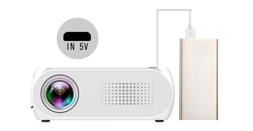 JMT-003722 HD 1080P Mini Home Pico Projector with HDMI and AV Inputs - Supports U Disks and TF Cards