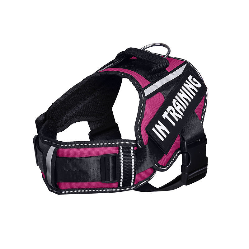 JMT-003722 Reflective Nylon Dog Leash with Chest Harness Compatibility - Breathable and Stylish in Multiple Colors