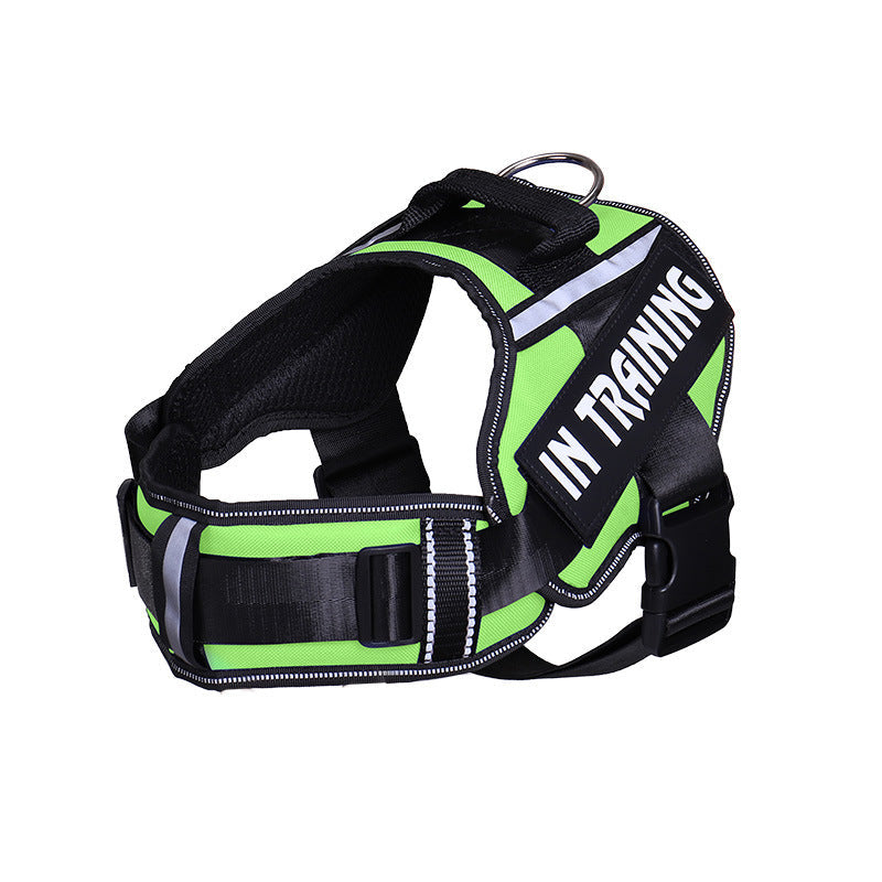 JMT-003722 Reflective Nylon Dog Leash with Chest Harness Compatibility - Breathable and Stylish in Multiple Colors