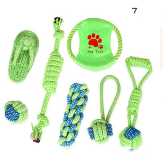 JMT-004042 Multifunctional Cotton Rope Toy Set for Dogs and Cats - 7 or 9 Piece Choices Available