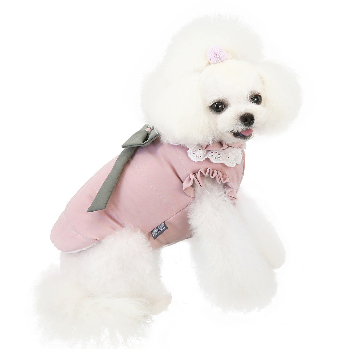 JMT-004170 Lace Collar Vest for Pets - Casual Cotton Two-Legged Clothing in Purple and Pink, Multiple Sizes Available