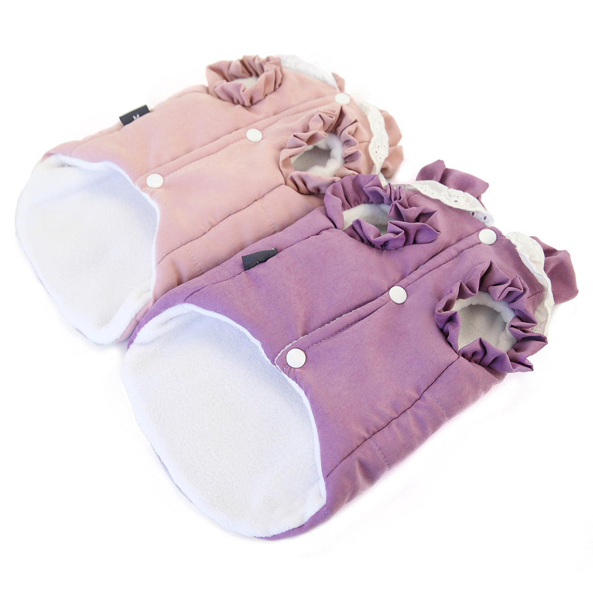 JMT-004170 Lace Collar Vest for Pets - Casual Cotton Two-Legged Clothing in Purple and Pink, Multiple Sizes Available