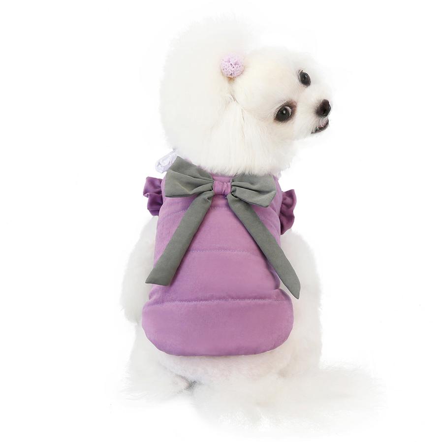 JMT-004170 Lace Collar Vest for Pets - Casual Cotton Two-Legged Clothing in Purple and Pink, Multiple Sizes Available